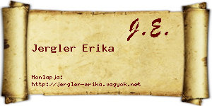 Jergler Erika névjegykártya